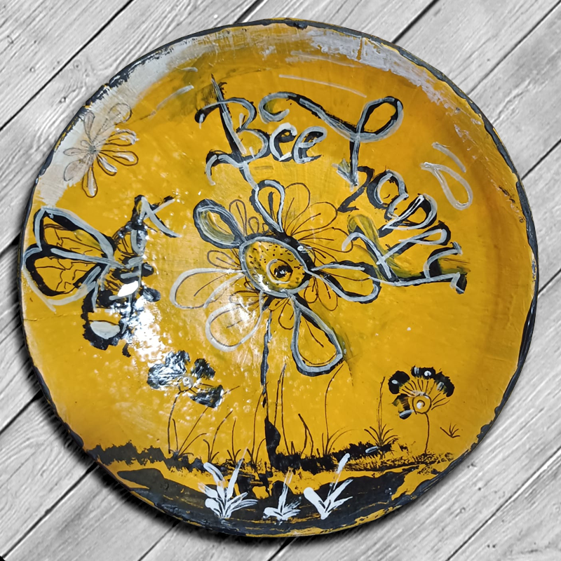 Verzierter Teller 'Bee Happy'